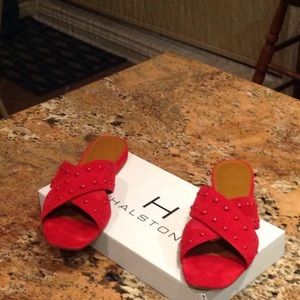 H by Halston - Nora Suede Studded Sandals